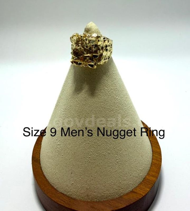 Beautiful, Real 24k Gold Filled, Size 9, Men’s Nugget Ring