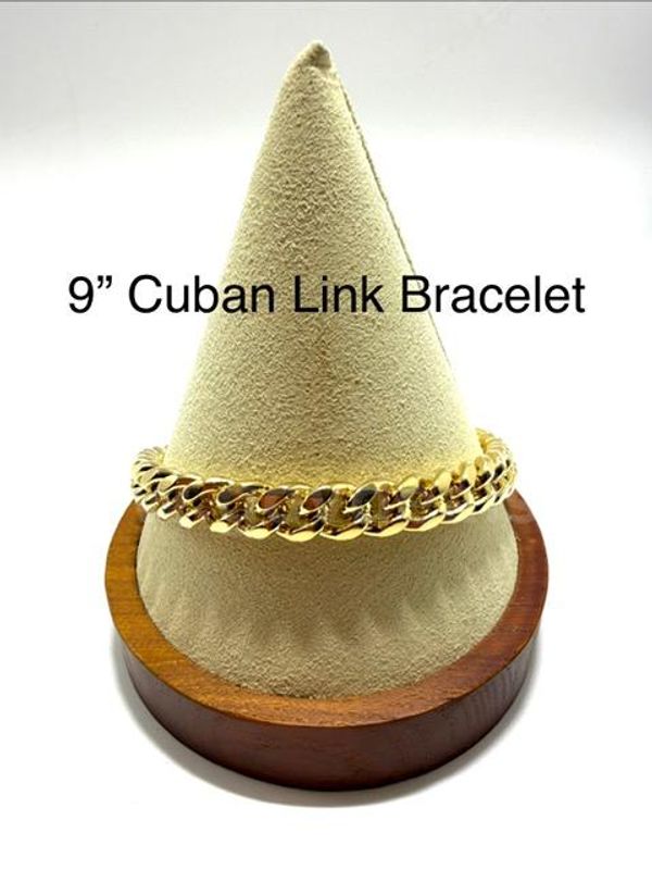 Heavy, Real 24k Gold Filled, 9 Inch Cuban Link Bracelet