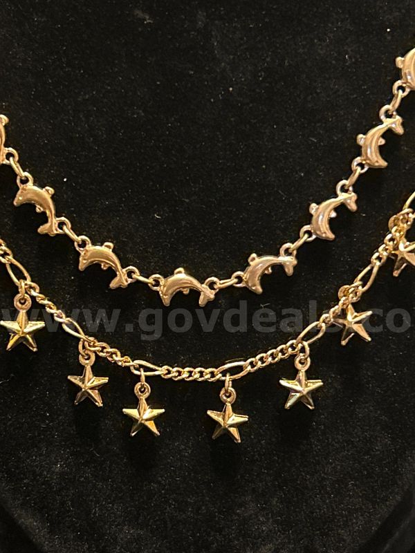 20” Starfish and 18” Dolphin Link Necklace Set! 24K Real Gold Filled.