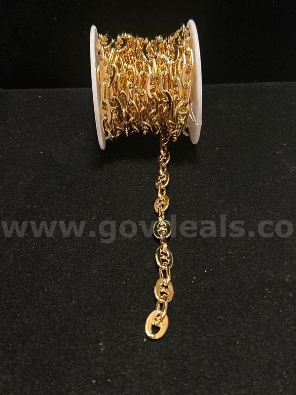 Beautiful, 12’ 6” Large Italian Maritime Chain 24k Real Gold Filled.
