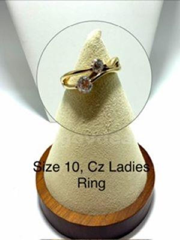 Beautiful, Size 10, Ladies, CZ Ring, Real 24k Gold Plated