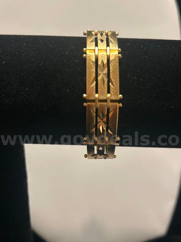 7” Panel Link W/ Starburst-cut Pattern ,24K Real Gold Plated
