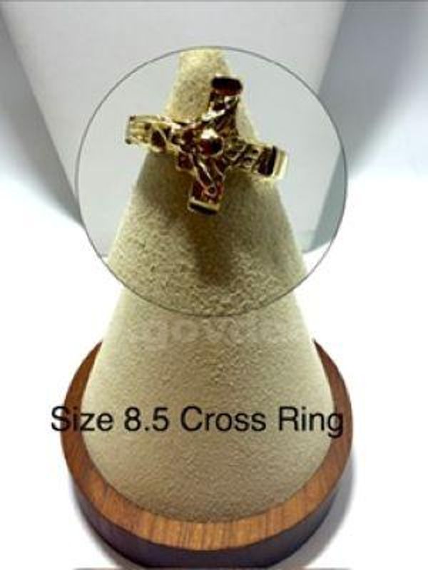 Beautiful, Real 24k Gold Filled, Size 8 1/2, Jesus Cross Ring