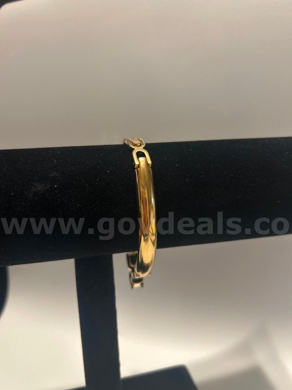 8” Fancy Link Curb ID Bracelet 24K Real Gold Filled.