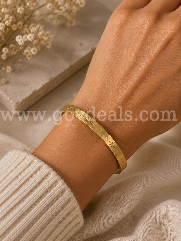 2 3/4 Diameter, Bangle, Bracelet. 24K Real Gold Filled.