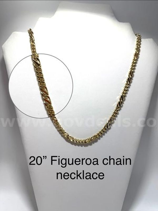 Beautiful, 20 Inch, Real 24k Gold Filled, Italian Figaro Chain Necklace