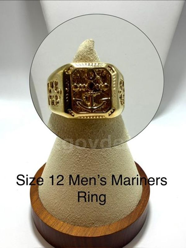 Beautiful, Size 12, Men’s, Mariners/Religious Ring, Real 24k Gold Filled
