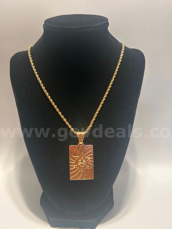 3mm, 20 Inch, French Rope Chain, W/ Star Of David Pendant 24K Real Gold Plated