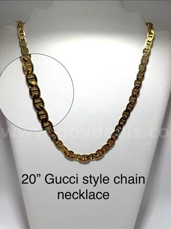 Beautiful, 20 Inch, Gucci Style Chain, Real 24k Gold Filled, Necklace