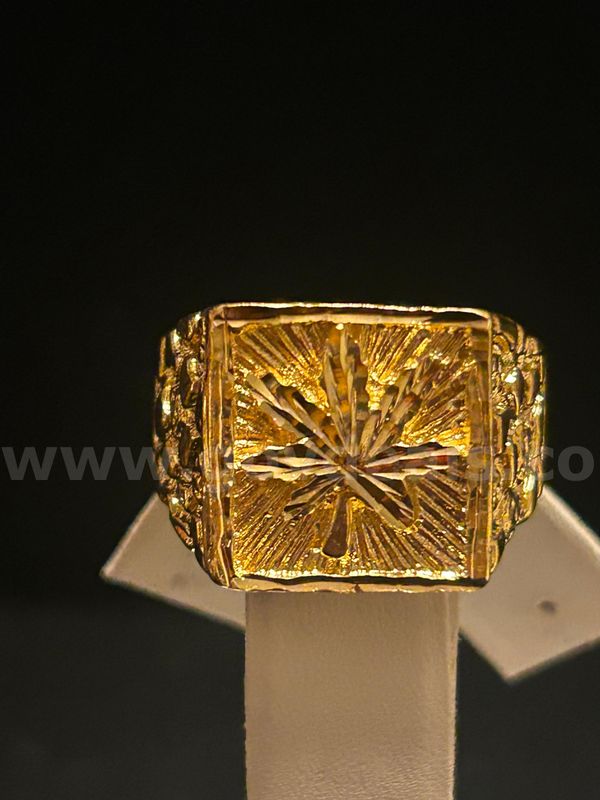 Gorgeous, Men’s, 24k Gold, Hemp Leaf, Diamond Cut, Ring, Size 9. Read ⬇️