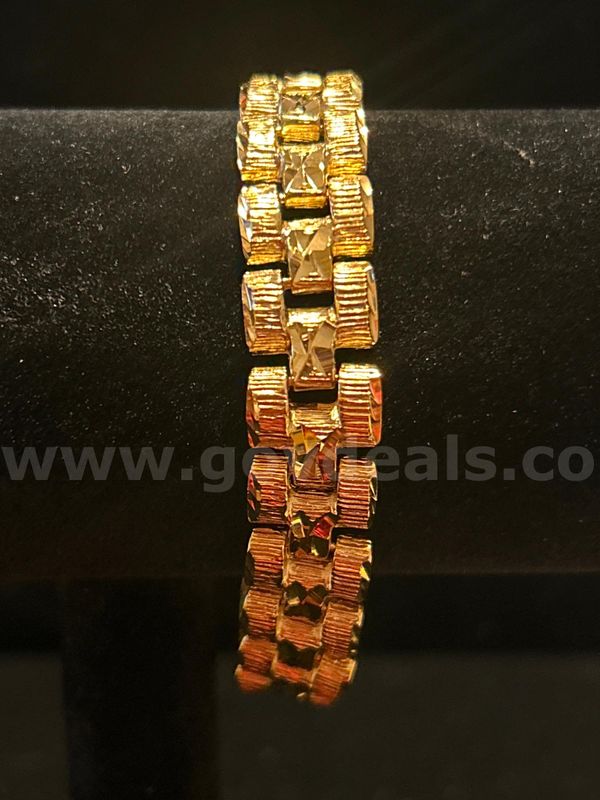 Beautiful, 24k Gold, Heavy 7 Inch, Men’s Diamond Cut Nugget Link Bracelet. Read⬇️ FREE SHIPPING ON BUY NOW!