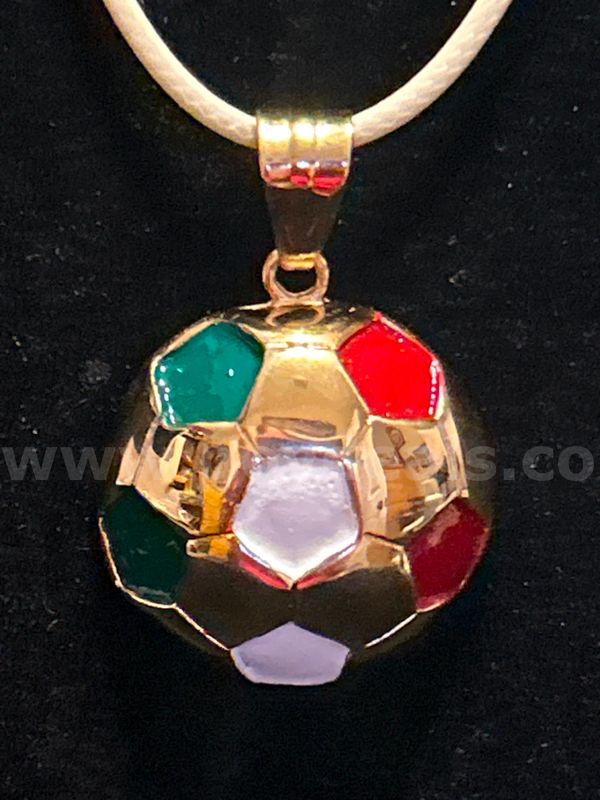 New, Mexico, Soccer Ball Pendant W/ Rope Cord