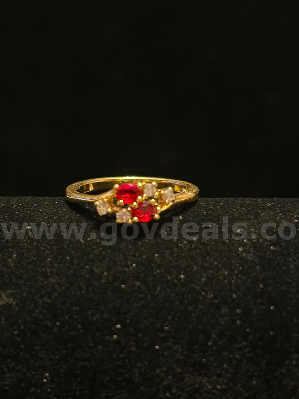 Size 10, CZ , January Birthstone Ring, 24K Real Gold Filled.