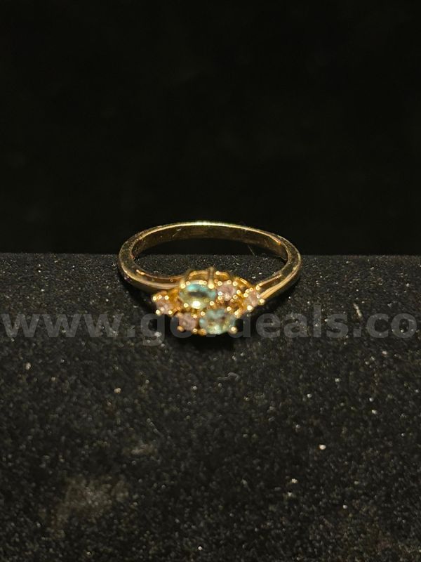 Size 4, Ladies, CZ, March Birthstone Ring, 24k Real Gold Filled,