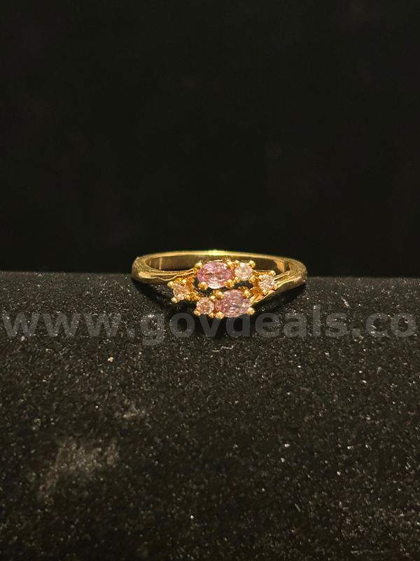 Size 11 3/4, Ladies, CZ, Oct. Birthstone Ring. 24k Real Gold Filled.