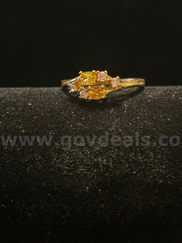 Size 3 3/4, Ladies, CZ, Nov. Birthstone Ring. 24k Real Gold Filled.