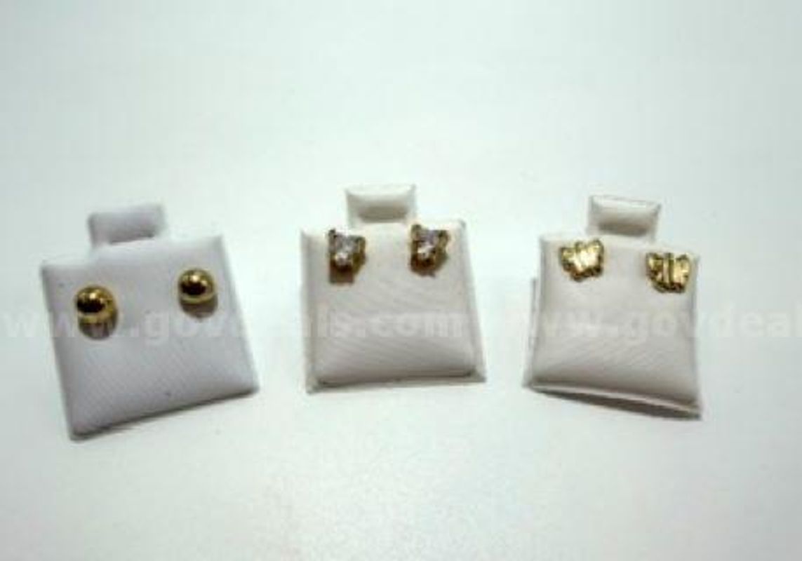 Set of (3), Adorable Children’s Earrings, 24k Real Gold Filled