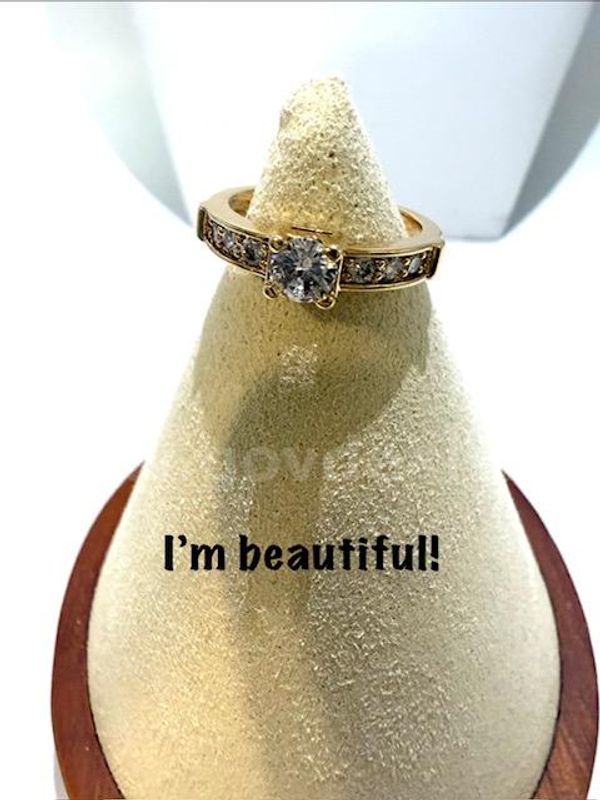 Beautiful, Ladies, Size 8, CZ Solitaire, Bridal Ring, 24k Real Gold Filled