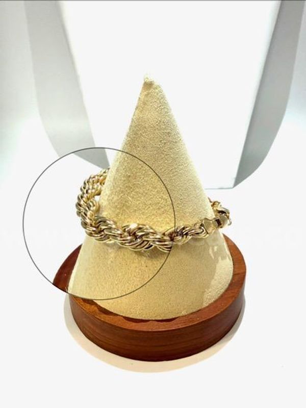 Gorgeous, 7 Inch, 7MM, Real 24k Gold Filled, Diamond Cut Rope Chain Bracelet