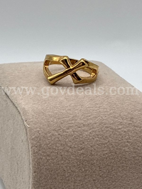 Size 4.25, Dainty Cross, Stacker, Ring 24K Real Gold Filled.