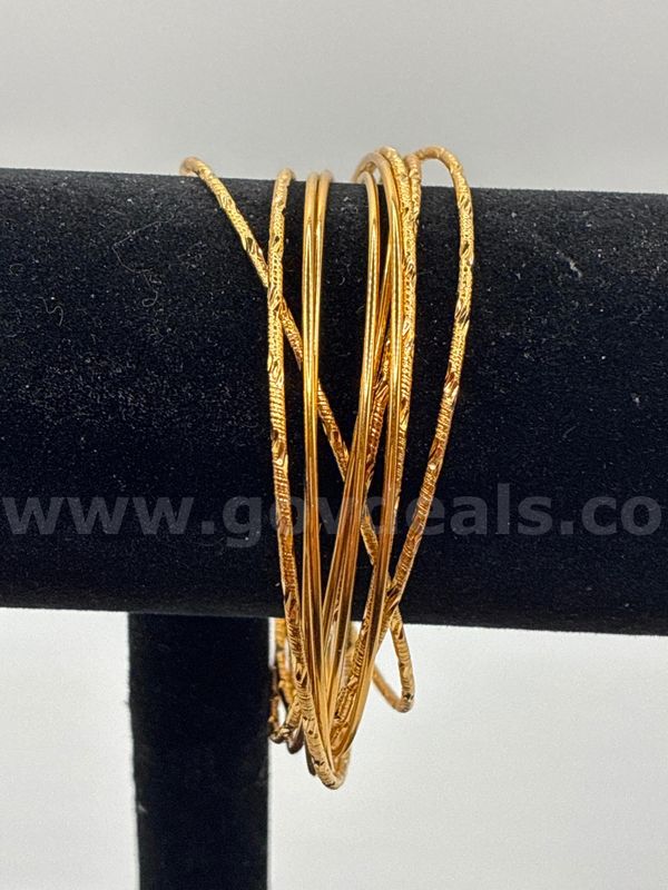 9 bangles in 1, 3” Diameter, Real 24k Real Gold Filled