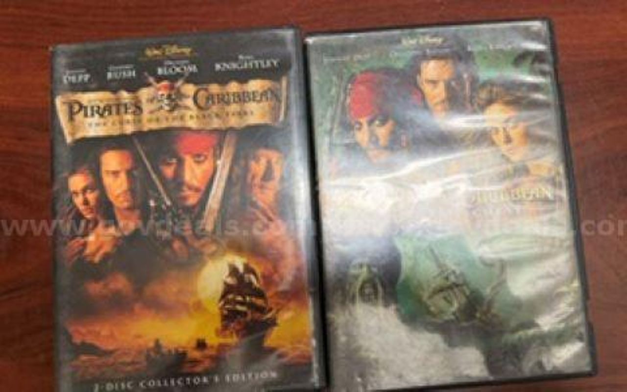 Set of 2 DVD's, Pirates of the Caribbean, Used, Good Condition
