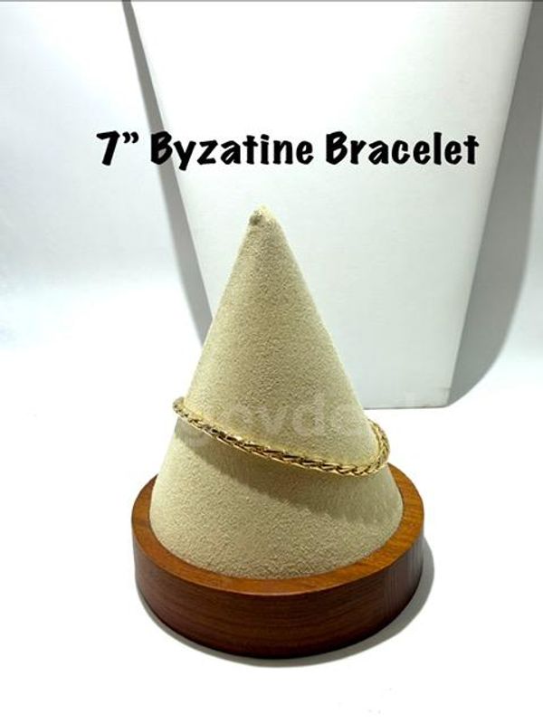 Ladies, 7 Inch, Real 24k Gold Filled, Byzantine Bracelet