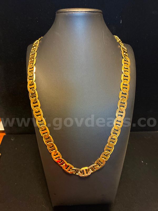 Gorgeous, Real 24k Gold Filled, 24”, Elite Mariner Link Necklace.