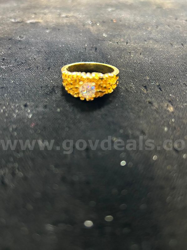 24K Gold Size 9.5 CZ Nugget Ring! UNDER $50R!!