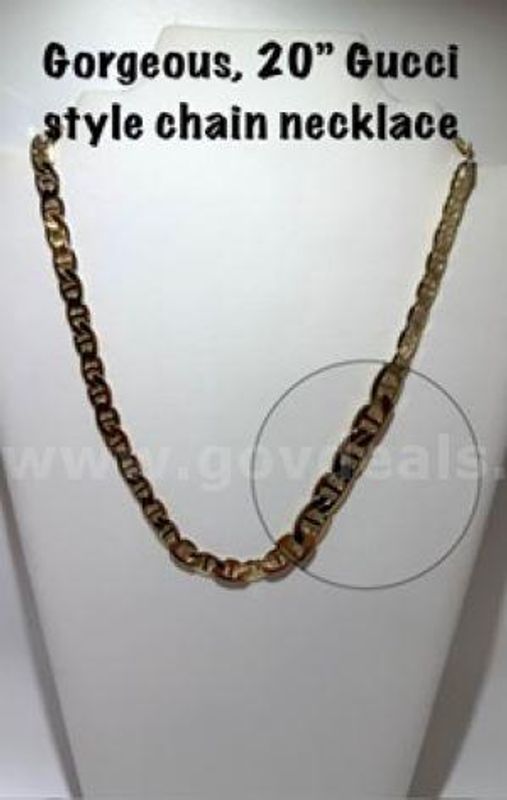 Gorgeous, 20 Inch, Real 24k Gold Filled, Gucci Style Chain Necklace