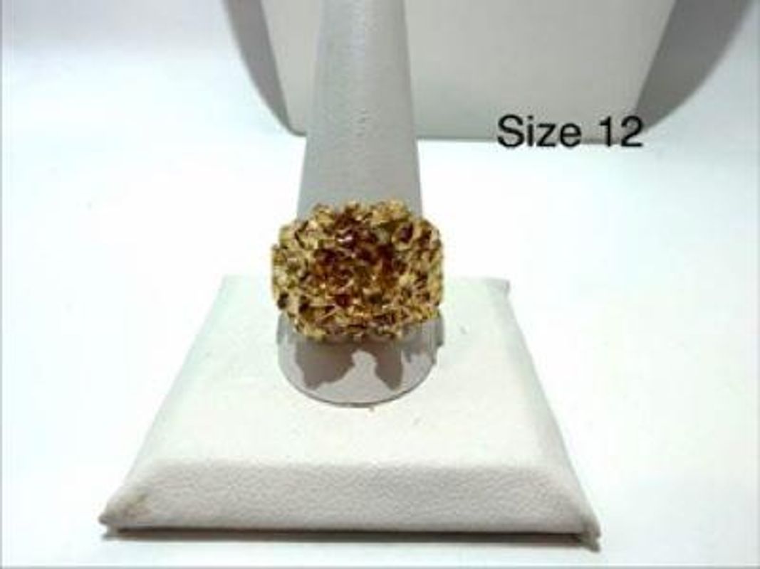 Attractive, Men's, 24k Gold Filled, Size 12, Nugget Ring