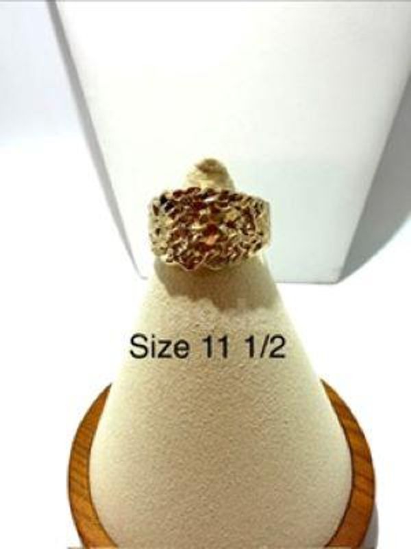 Beautiful, Men's, Size 11 1/2, 24k Gold Filled, Nugget Ring