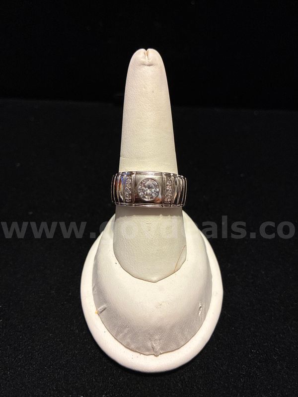 Stunning, Men’s, Size 10.5, 2ct CZ Bezel Ring, Real 24k Gold Filled