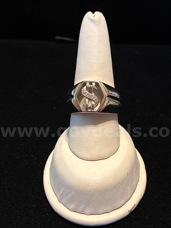 Stunning, Men’s, Size 11, CZ Dollar Sign Ring, Real 24k Gold Filled