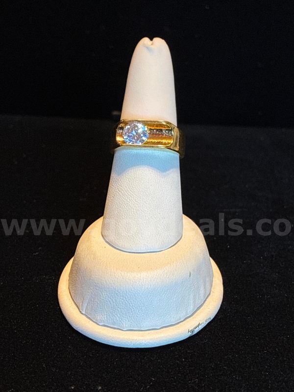 Size 9, Men’s, 2CT CZ Ring, 24K Real Gold Filled