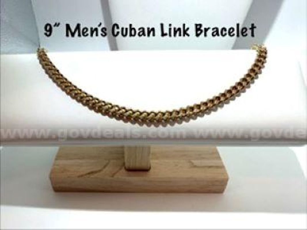 Attractive, Men's, 24k Gold Filled, 9 Inch, Cuban Link Bracelet