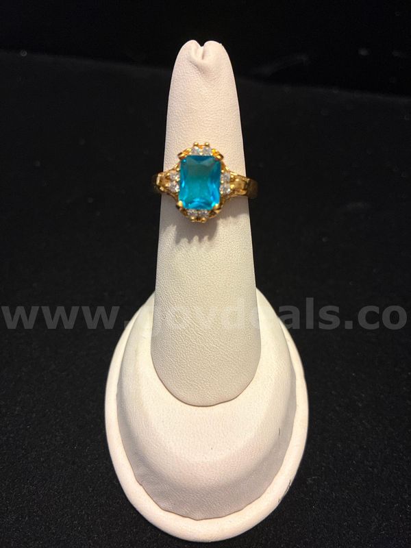 Ladies, Size 6.5, 24k Gold Filled, Lagoon Halo Ring