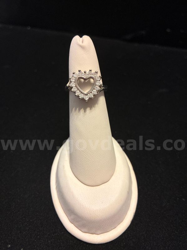 Gorgeous, Rhodium Clad (Silver) Size 6, Everlasting Heart Ring.