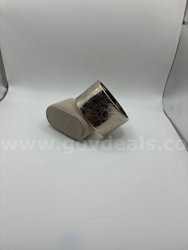 Stunning, Rhodium Filled (Silver), Modern Hammered Wide Cuff Bracelet.