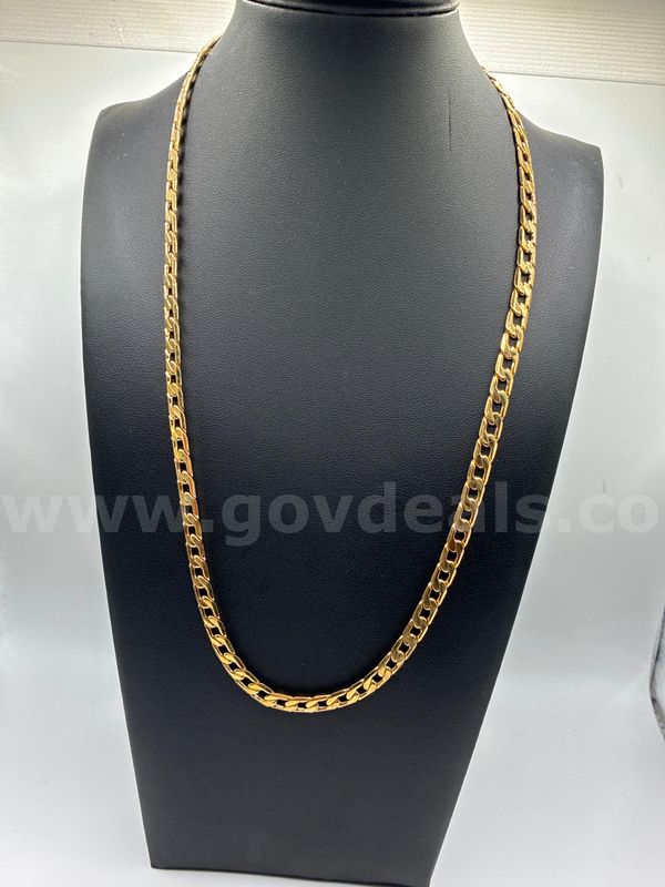 Gorgeous, Men’s, 24K Gold Filled, 21”, 4mm Cuban Link Chain Necklace.