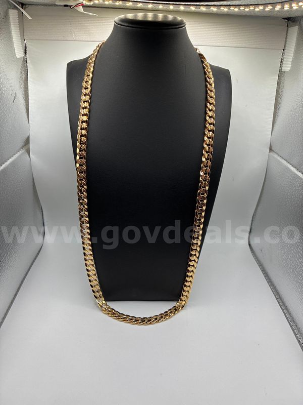 Gorgeous, 24K Gold Filled, 30”, Diamond-Cut Cuban Link Necklace.