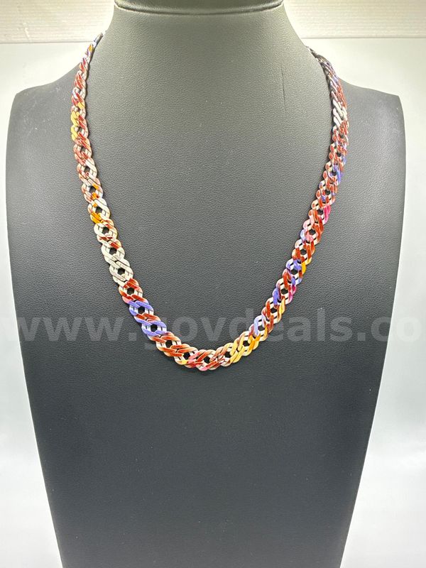 Beautiful, Acrylic, 16”, Frosted Miami Cuban Link Necklace.