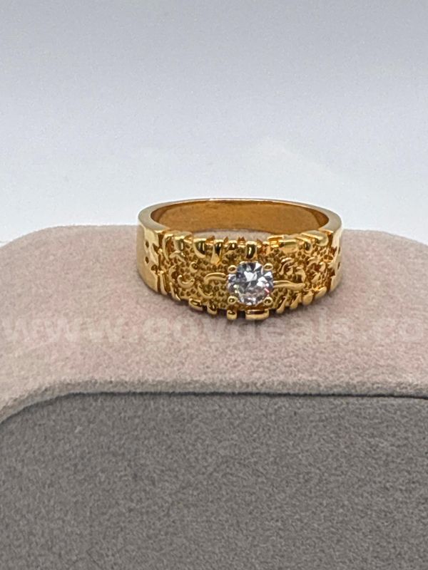 Gorgeous, Size 12.5, 2KT CZ Solitaire Ring, 24k Real Gold Filled.