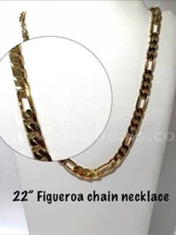Beautiful, 22 Inch, Real 24k Gold Filled, Italian Figueroa Chain