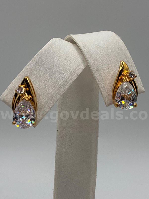 Brilliant CZ Earrings 24K Real Gold Filled.
