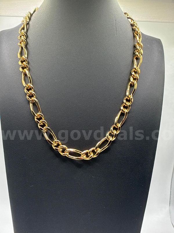 16 Inch, Twisted Figuero Necklace.24K Real Gold Filled.