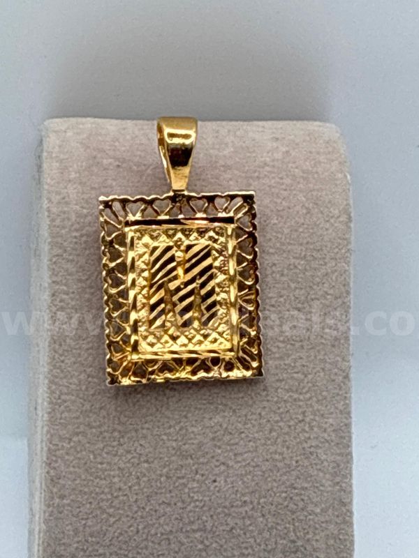 Beautiful, 1 3/8” Diamond-Cut Monogram Letter “M” Pendant, 24K Real Gold Filled.