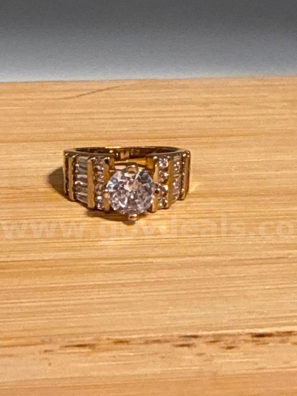 Beautiful, Size 4, CZ Wedding Ring 24K Real Gold Filled.