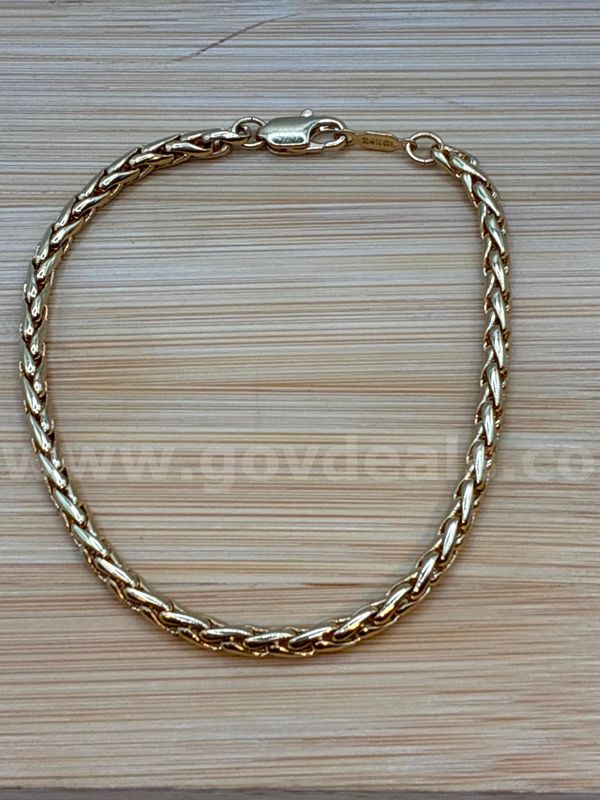 Beautiful, 7”, Snake Rope Bracelet. 24K Real Gold Filled.