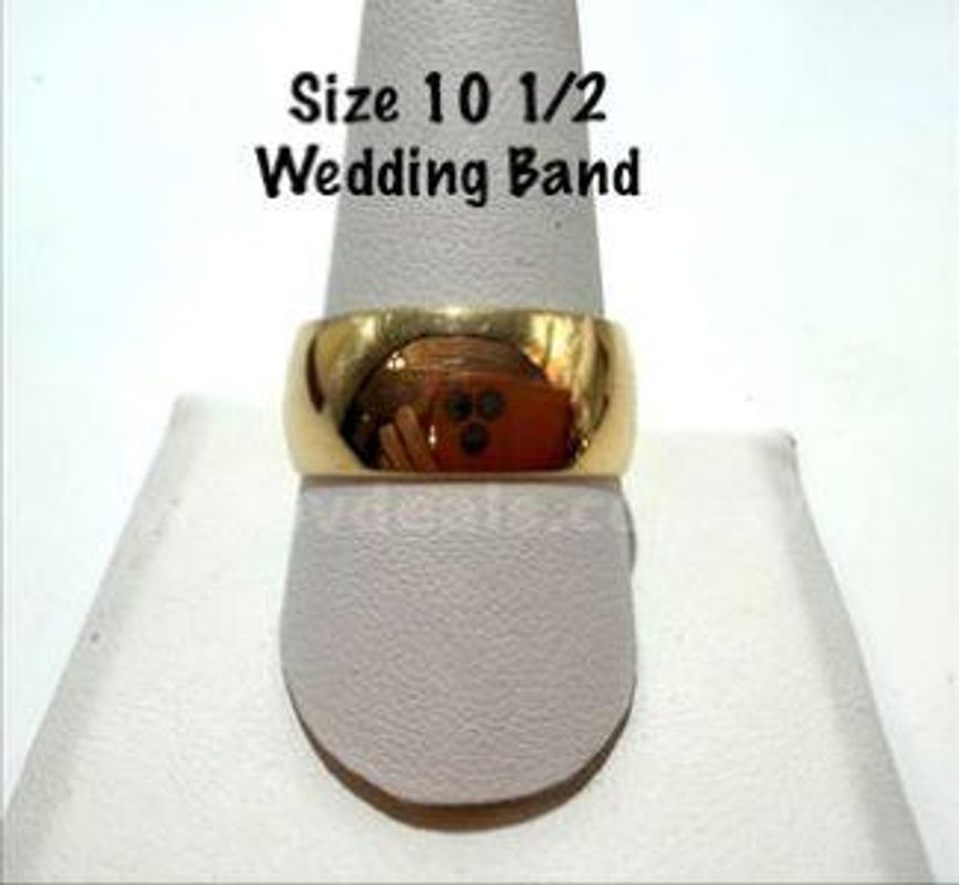 24k Gold Filled, Size 10 1/2, Wide Unisex Wedding Band
